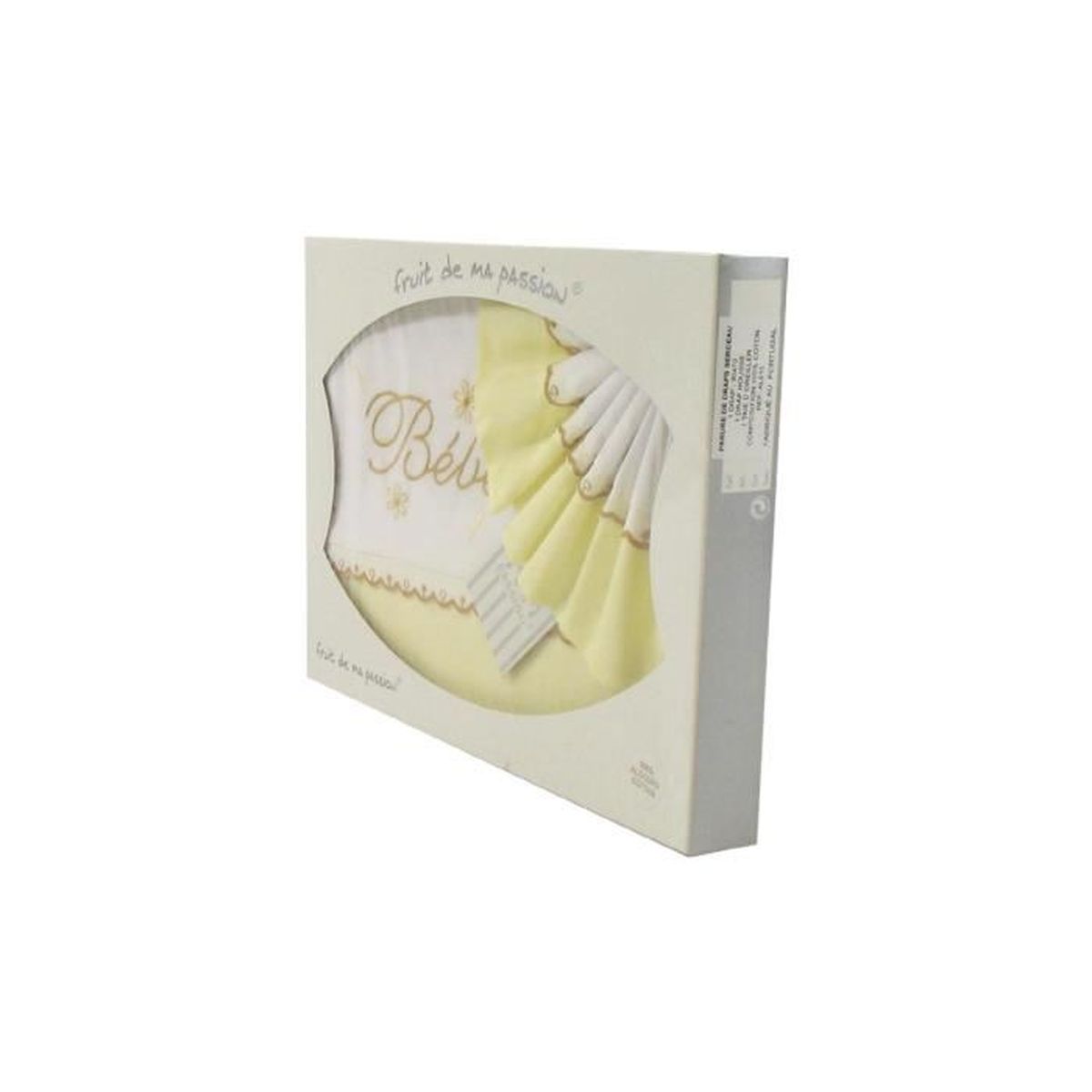 Coffret Parure de draps pour berceau, landau, couffin jaune