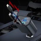 1001 PILES BATTERIES Chargeur de Voiture rétractable, Chargeur Rapide 4 en 1 100W, câbles rétractables (2.6FT) iPhone+Type C et 2 Ports de Charge.[D600]
