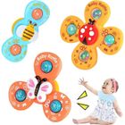 Sudnsadaks 4Pcs Jouets De Bain à Ventouse Pour Bébé – Spinner Rotatif Avec Coccinelle, Abeille, Escargot Et Papillon – Jeux D’Éveil Et De Motricité Pour Enfants