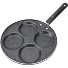 DLZAOAO Poêle antiadhésive à 4 trous, cuiseur à oeufs rond/en forme de coeur pour crêpe à l'omelette Pancake Plett(4 trous ronds)