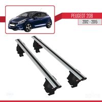 Compatible avec Peugeot 208 2012-2015 Barres de Toit ACE-4 Railing Porte-Bagages de voiture GRIS