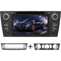 AWESAFE Autoradio 2 Din pour BMW Série3 E90 E91 E92 E93,Lecteur DVD CD 7 Pouces Écran Tactile avec GPS Navigation Bluetooth FM RDS