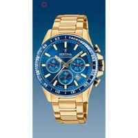 Festina Timeless Chronograph Homme - F20634/3 - Diamètre 45mm Cadran Bleu - Etanche 100m - Verre minéral - Boite et bracelet PVD