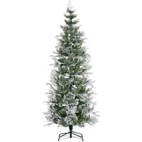 HOMCOM Sapin arbre de Noël artificiel 880 branches enneigées+ support pied pliable hauteur 225 cm vert