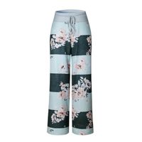 Pantalons Femme floral Impression Loose Taille Haute Leggings Sexy Collant Crayon Jeans droit Vert