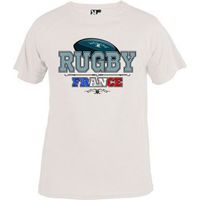 Tee shirt enfant Rugby France - P4760 - Blanc - Manches courtes - Respirant