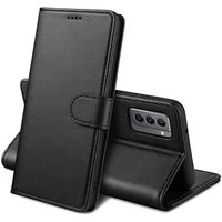 Coque pour Samsung S21 - Portefeuille Noir Rabat Clapet Aimanté Rangement Cartes Phonillico®