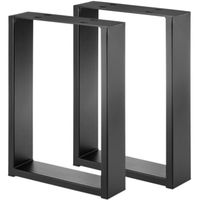 PrixPrime - Pieds rectangulaires pour tables de chevet ou meubles en noir Lot de 2 de 300 x 80 x 430 mm