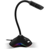 MICRO GAMER – EKO 300 – Microphone Gaming - USB - Twitch, Youtube, Discord - Live Streaming – LED RGB 15 Modes + Flexible