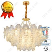 TD® Lustre en cristal de luxe lumière française simple lampe de chambre en verre moderne lampe de salon 50cm