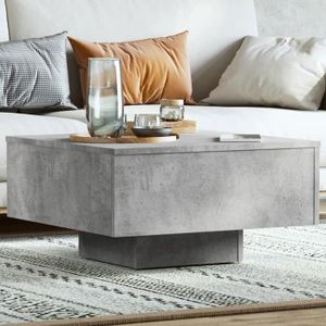 TABLE BASSE NEW Table basse bar contemporaine gris béton 60x60x31,5 cm bois d'ingénierie 47776