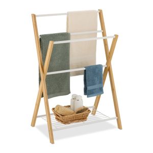 Chaise Porte-serviettes Lana En Bambou - 4 Niveaux - 140cm Hauteur - Rangement Salle De Bain Ou Chambre