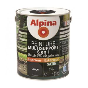 PEINTURE - VERNIS ALPINA - Peinture Alpina Multisupport 6 en 1 Satin 2,5L - Couleur:Orage finition:Satinée