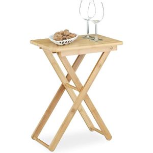 TABLE DE JARDIN  Table d'appoint pliable bambou table de jardin tab