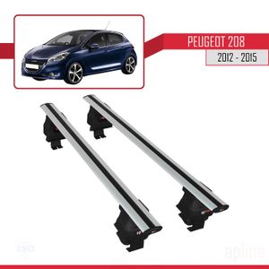 BARRES DE TOIT Compatible avec Peugeot 208 2012-2015 Barres de Toit ACE-4 Railing Porte-Bagages de voiture GRIS