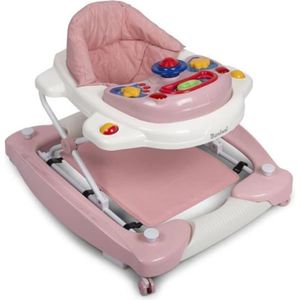 YOUPALA - TROTTEUR BANINNI Classic - Trotteur Bébé - 2en1 - De 6 mois à 12 kg - Pastel Pink