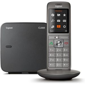 Téléphone fixe Gigaset CL660 Solo - Telephone Fixe sans Fil - Gri