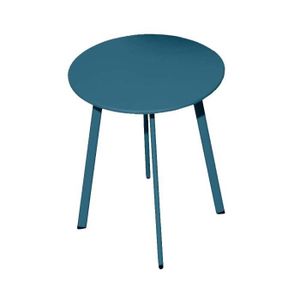 TABLE BASSE JARDIN  Table basse de jardin en acier Massai 50 cm bleu Bleu