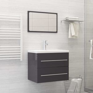 SALLE DE BAIN COMPLETE vidaXL Armoire d'évier avec lavabo intégré blanc bois d'ingénierie 3071657