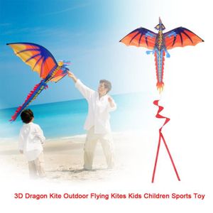 CERF-VOLANT Cerf-volant 3D Dragon Kite pour Enfants - ZERODIS - Blanc - Convient pour plage, prairie et parc