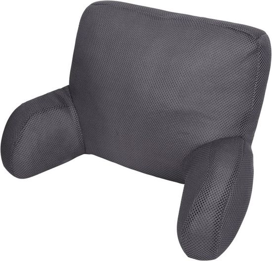 GYCS Coussin Lombaire Réglable,Oreiller De Lecture Au Lit Avec Dossier Ergonomique, Oreiller De Soutien Confortable Pour La Lecture Au Lit, Relaxation Sur Le Canapé,Black Gray,45 * 45 * 20cm