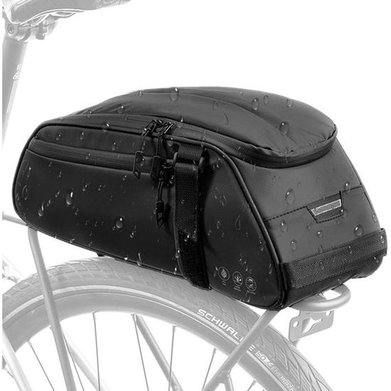 Sacoche De Porte-Bagages Vélo 8L – Polyester Imperméable, Réfléchissant – Pour VTT, Route, Vélo Électrique