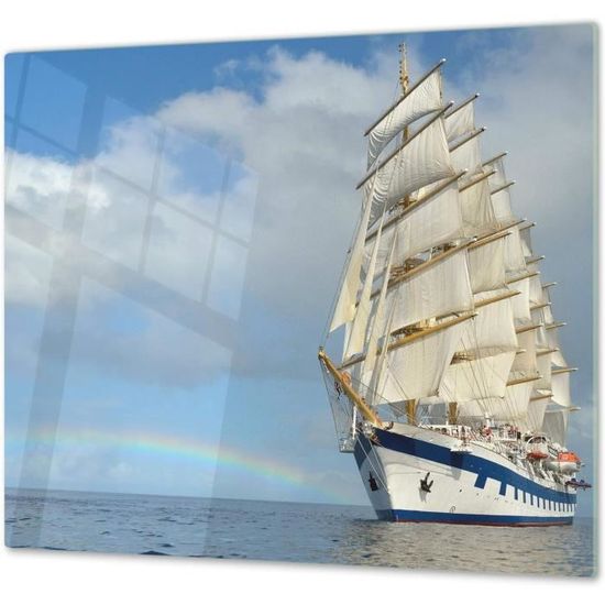 Planche à découper en verre Palmier sur fond de plage