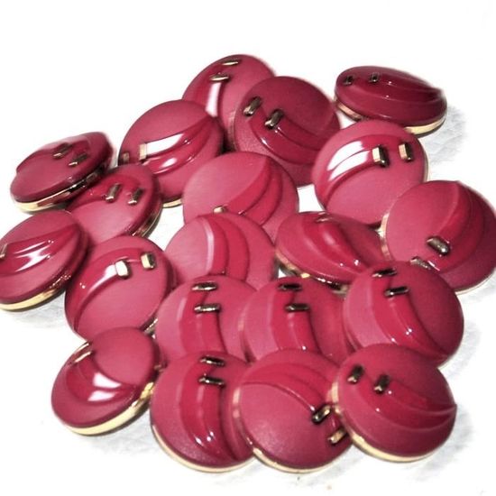 Mercerie lot de 5 boutons hexagonaux plastique beige rosé 18mm button