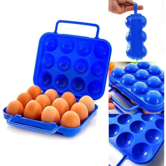 Xiton Portable Pliante Plastique Boîte à œufs Pour 6 Oeufs - Bleu