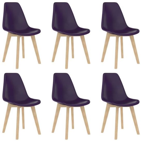 #43555 6 x Chaises de salle à manger Professionnel - Chaise de cuisine Chaise Scandinave - Ensemble de chaises Violet Plastique Parf
