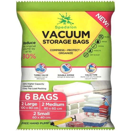 Sac d aspirateur Sacs de Rangement sous Vide Aspirateur Spedalon Housses Aspirantes pour Vetements Couettes Literie Or21 Cdiscount Maison