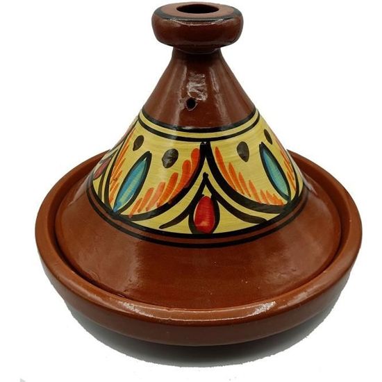 Décor ethnique Tajine Pot en Terre Cuite Plat marocain 35cm 0705211300