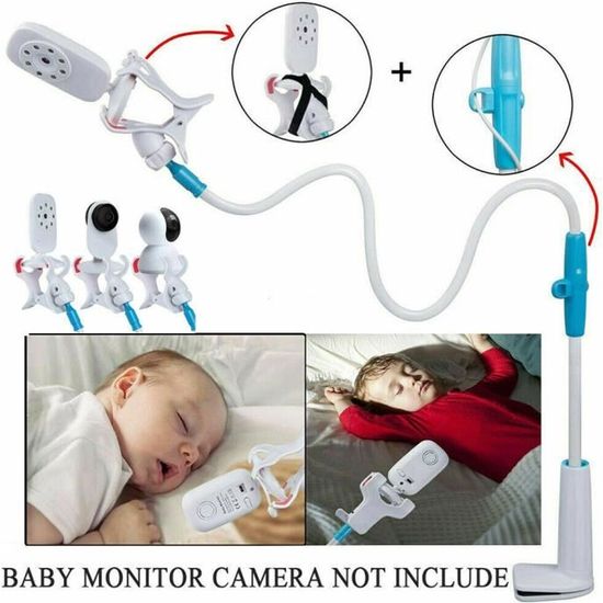 Nouveau Bébé moniteur titulaire, Support universel pour moniteur pour bébé à 360 ° Babyphone Caméra Vidéo Bébé Surveillance - Bleu
