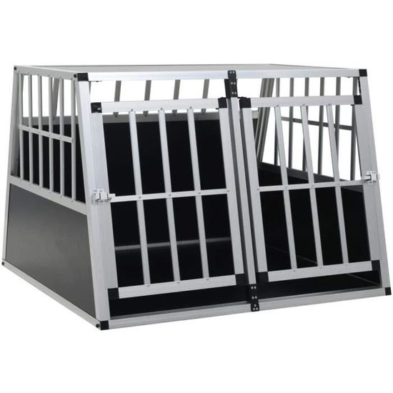 Cage pour Chien à Double Porte 94x88x69 cm Niche Caisse de Transport 730