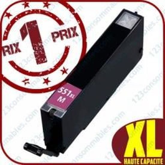 Agfa Encre CLI551M Cli 551 XL Magenta Cartouche Rose NONOEM Compatible Non Original 