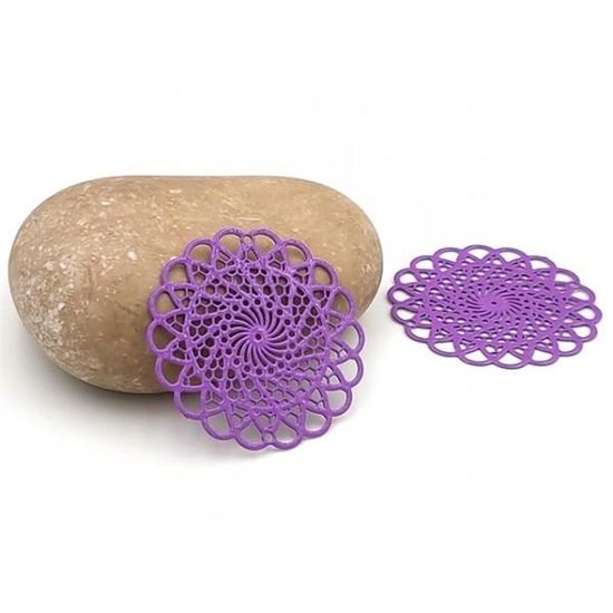 Neuf 10 estampes rosaces 3cm couleur beige