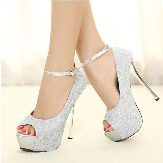 chaussure femme grise talon