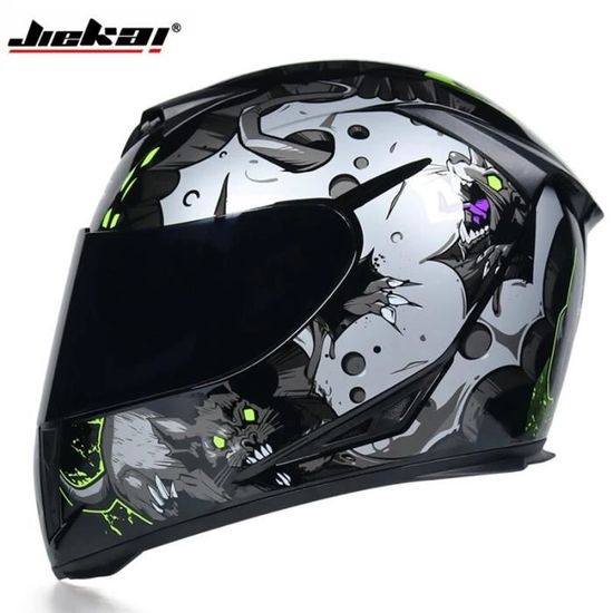 ILM – Casque modulable intégral pour moto pour adulte – visière double rabattable – certifié DOT – modèle 906 (Rouge vif, Grand
