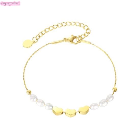 Bracelet Femme En Acier Inoxydable Avec Pendentif Lettre - Chaîne Serpent Réglable - Cadeau Élégant Personnalisable