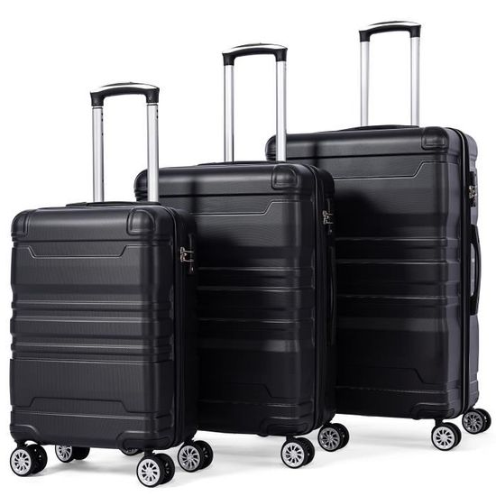 Set De Valises Trolley 3 Pièces LUGGEX - Coque Rigide En Polycarbonate, Roues 360°, Serrure TSA