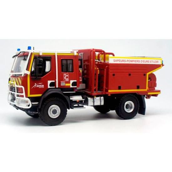 Miniature ALERTE Renault Midlum Pompiers SDIS 59, édition Limitée 1/43, Métal/plastique Rouge