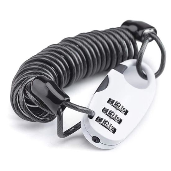 Cadenas Vélo à Code Anseom - Antivol Casque Moto 3 Chiffres Avec Câble Acier - Sécurité Pour Vélo, Trotinette Et Bagages