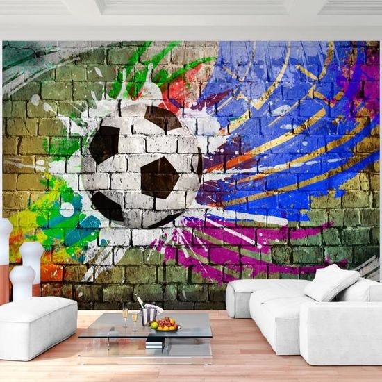 Tableau Decoration Murale Graffiti Football Runa Art - Toile Non Tissée Moderne 1 Partie - Art Urbain Coloré Pour Salon Et Chambre