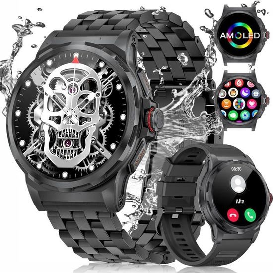 Montre Connectée Homme - Écran 2.01" HD - 120 Modes Sport - Appels Bluetooth - Étanche