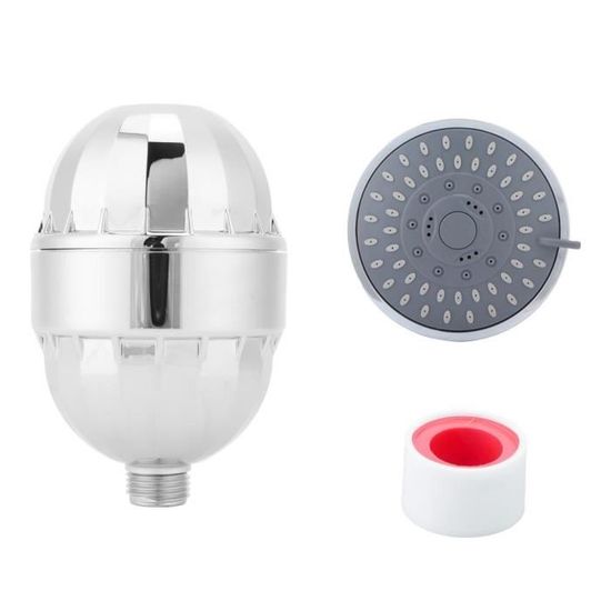 Tbest Pomme de douche Pommeau de douche avec filtre à 15 étapes, pulvérisateur de douche réglable, accessoire de salle de bain