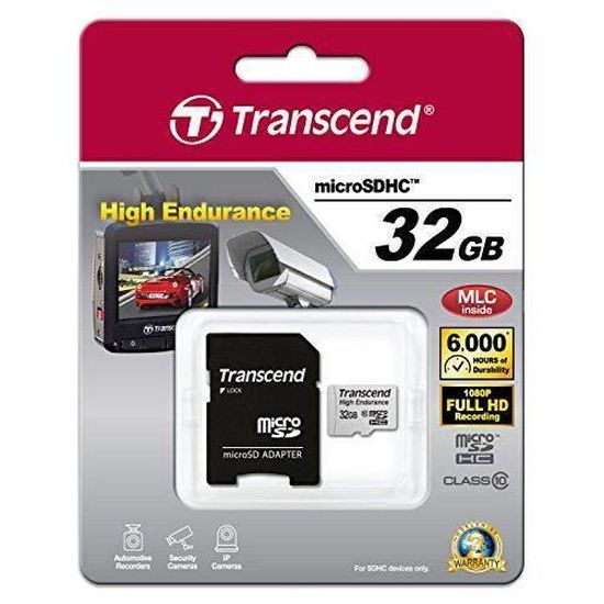 Transcend TS32GUSDHC10V - JEUX VIDEO - CARTE MEMOIRE -  Endurance Series Carte mémoire microSD Classe 10 32 Go