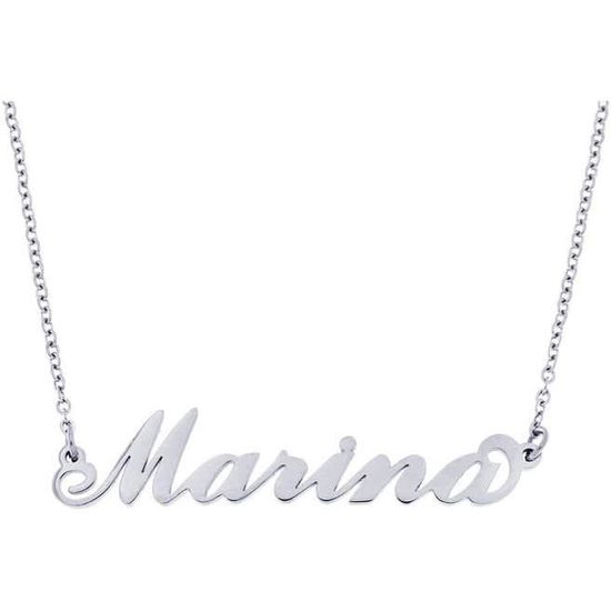 Pendentif Lettre Initiale Personnalisé - Collier Argenté Acier Inoxydable Homme Femme 50cm