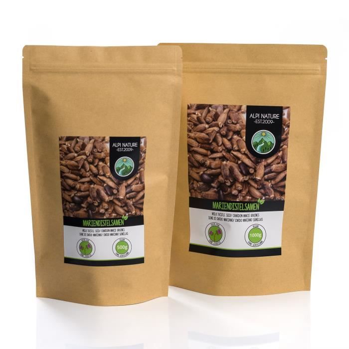 Graines de Chardon Marie (500g), 100% naturelles et pures, séchées en douceur, végétaliennes