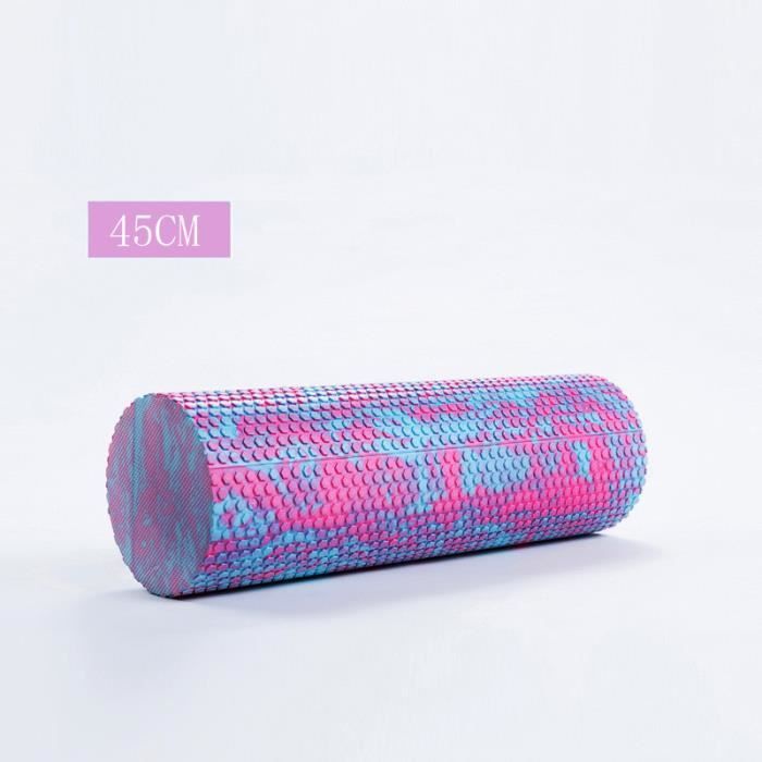 45CM-Rouleau de mousse de Yoga de nuage irisé de bloc de Pilates rouleau flottant à haute densité-Bleu rose