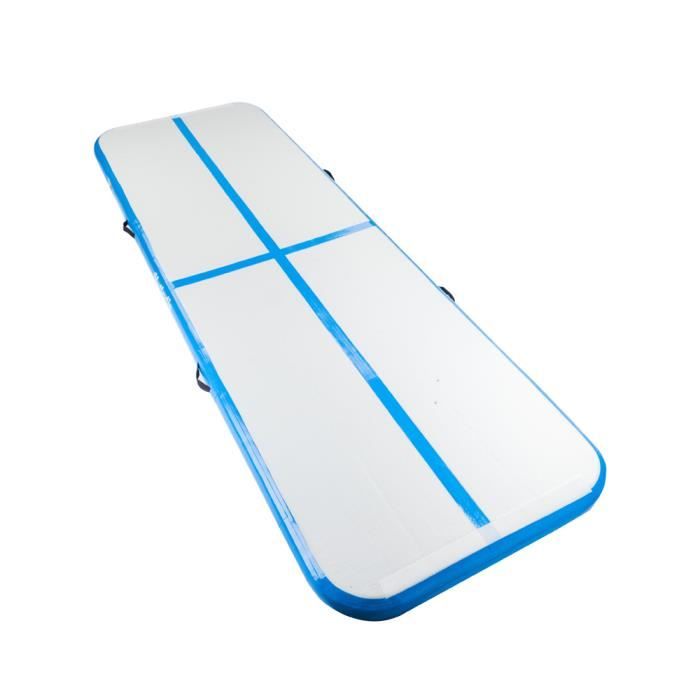 Tapis de gymnastique Tapis de yoga gonflable avec le plancher d'air de pompe - 300x100x10 cm - Bleu